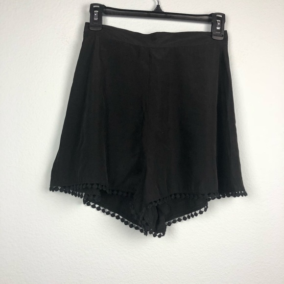 Finders Keepers Pants - Finders Keepers black high waist circle trim short